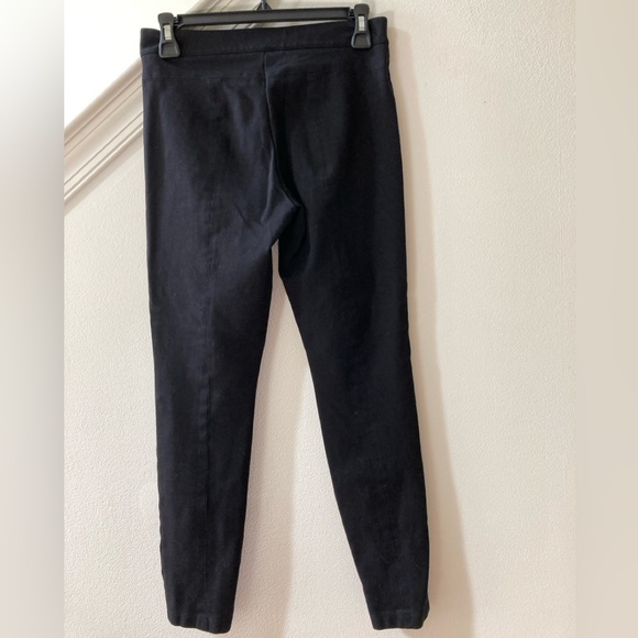 J.Crew Pixie Pants Black Skinny Ponte Knit Leggings Zipper Detail Size 4 - Picture 4 of 8